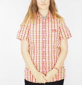 Womens Jack Wolfskin River 1400991 Red Fire Checks Biutton Up Casual Shirt